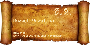 Bezegh Urzulina névjegykártya